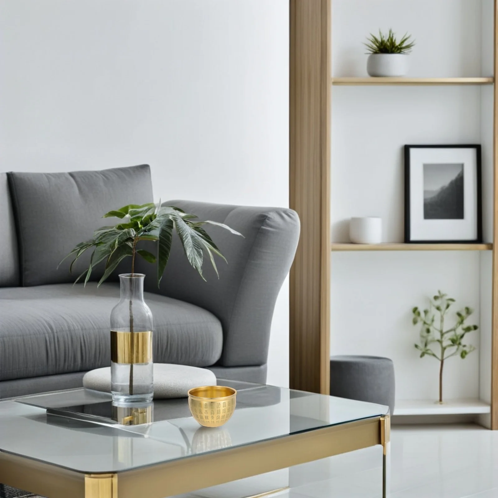 

2Pcs Copper Treasure Bowl Feng Shui Wealth Basin Prosperity Symbol Small Decorative Desktop Ornament Money Bowl