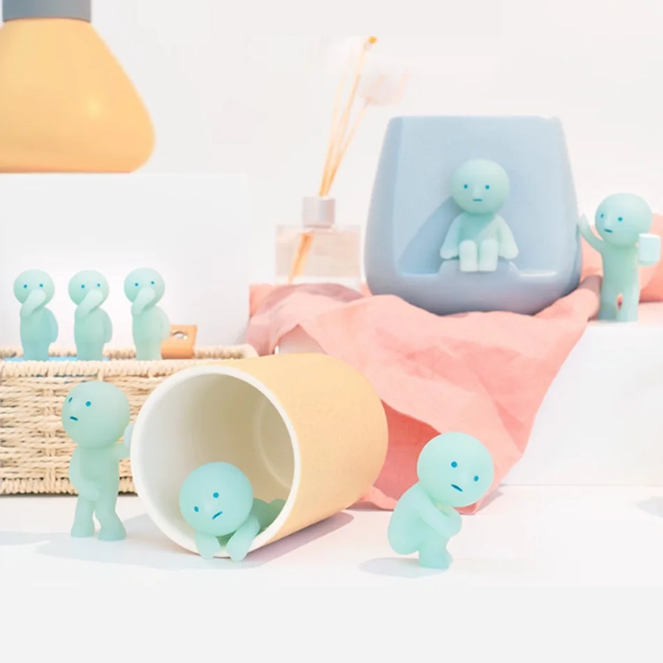 Surprise Gift Smiski series multiple doll green noctilucent mysterious box blind action figures decoration table model for toy