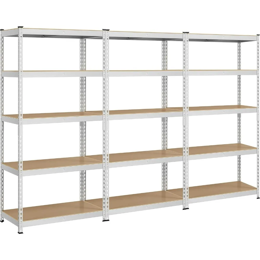 

3PCS 5-Tier Utility Shelves, Metal Storage Shelves Garage Shelving Unit Adjustable Garage Storage Shelves Storage Racks