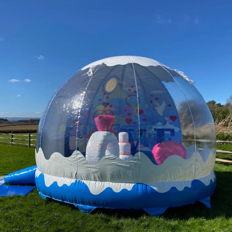 3m 4m Giant Outdoor Inflatable Christmas Snow Globe with Snowman Christmas Tree view 5