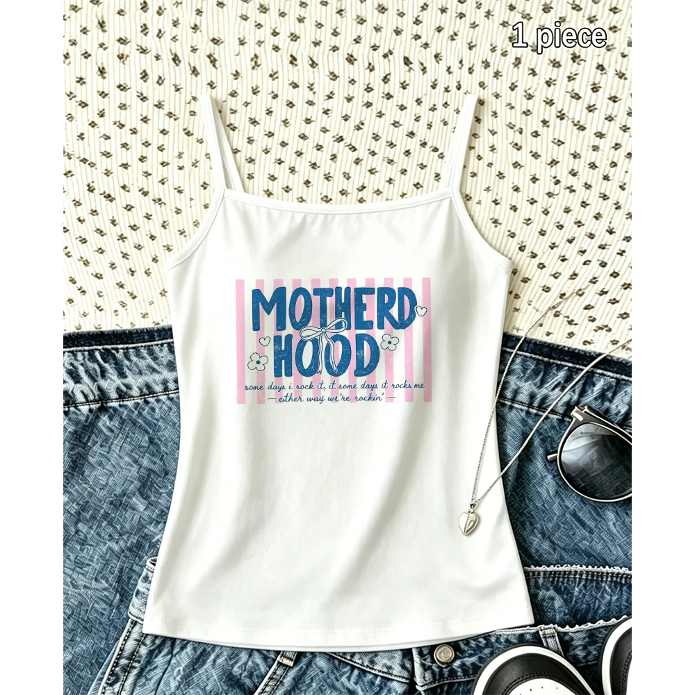 Lovely Motherhood Graphic Tank Top Cute Stripe Camisole Heart Flower Saying Unique Mother Day Birthday Gift for Women