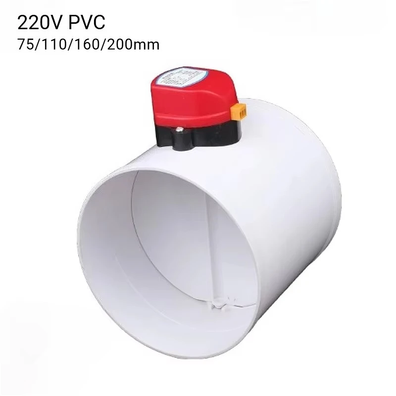 220V PVC Air Damper Valve Air Ventilation Valve Electric Air Duct Value Motorized Damper Value / Two-way Switch for Hvac System
