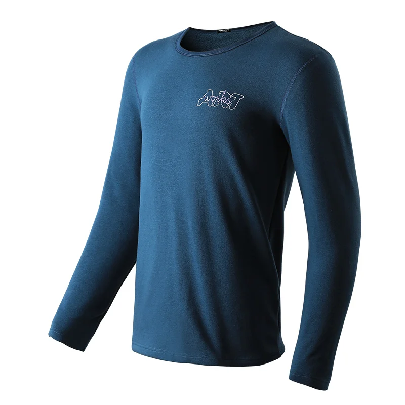 

Autumn and winter men's thick and fleece round neck tight youth cotton sweater autumn winter protective underwear single base sh