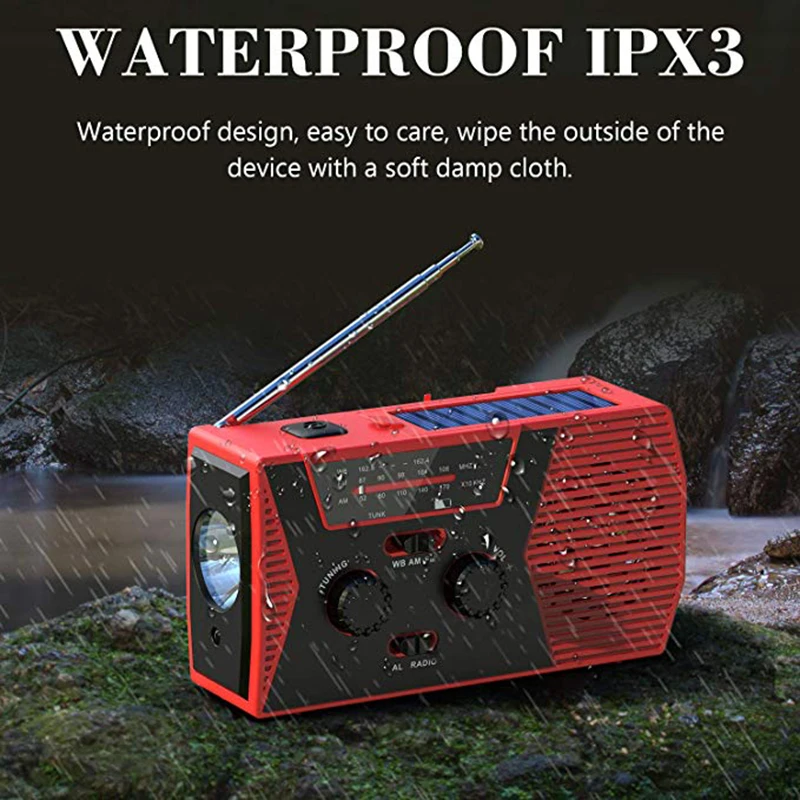 Imagem -06 - Edc-usb Telefone Carregador de Emergência Manivela Solar Rádio Meteorológica Portátil para Exterior Equipamentos de Camping Survival Tool 8