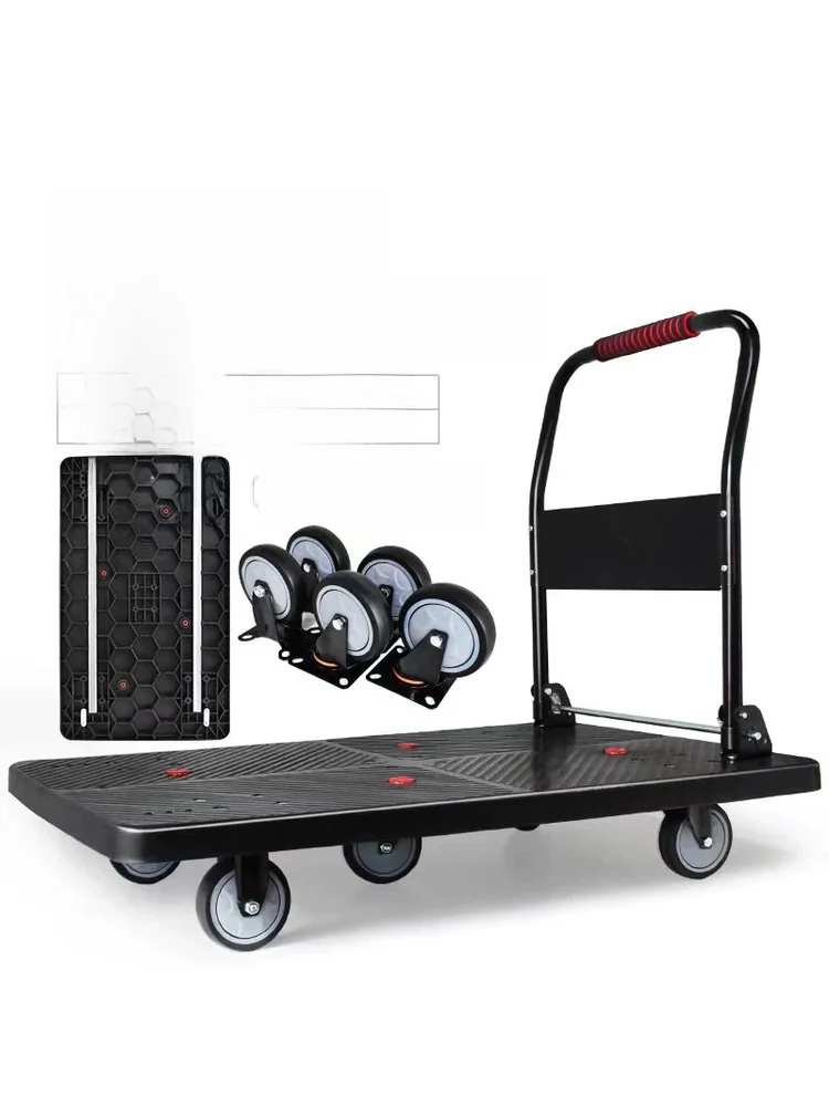 black-portable-folding-hand-truck-lightweight-quiet-plastic-body-for-home-use-supermarket-outdoor-factory-warehouse