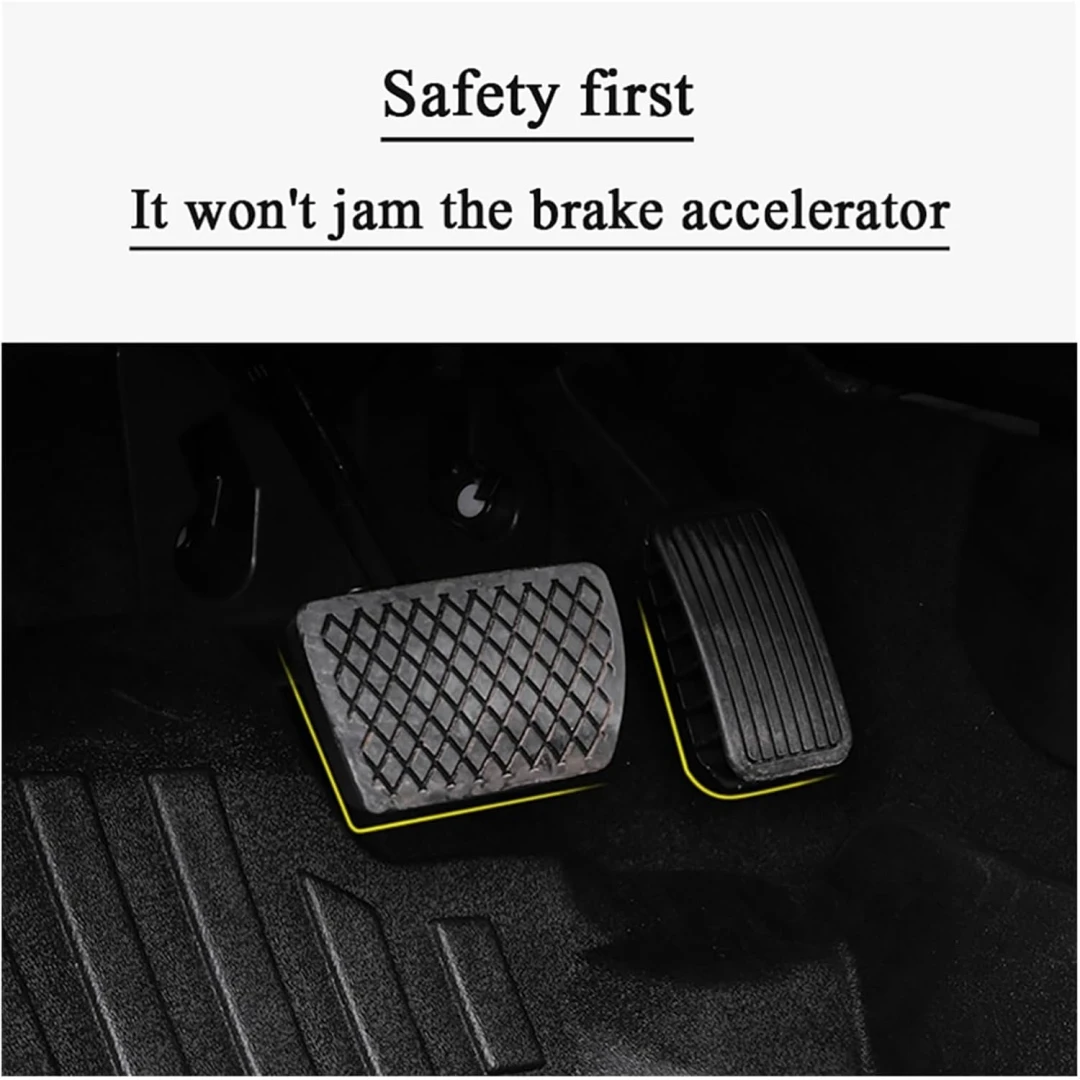 KQX3D TPE RHD TELLIKA Black Luxury Car Floor Mats for for Revo 2015-2021 2mm Thick Full Set