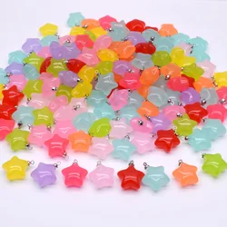 10pcs 18mm Jelly color Five-pointed Star Acrylic Charms for Jewelry Making DIY DIY Handmade Pendant Accessories