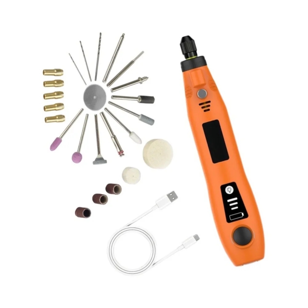 Rotary Tool Cordless USB Rechargeable Electric Grinder for Polishing Grinding Carving Drilling Woodworking DIY Projects 3 Speeds
