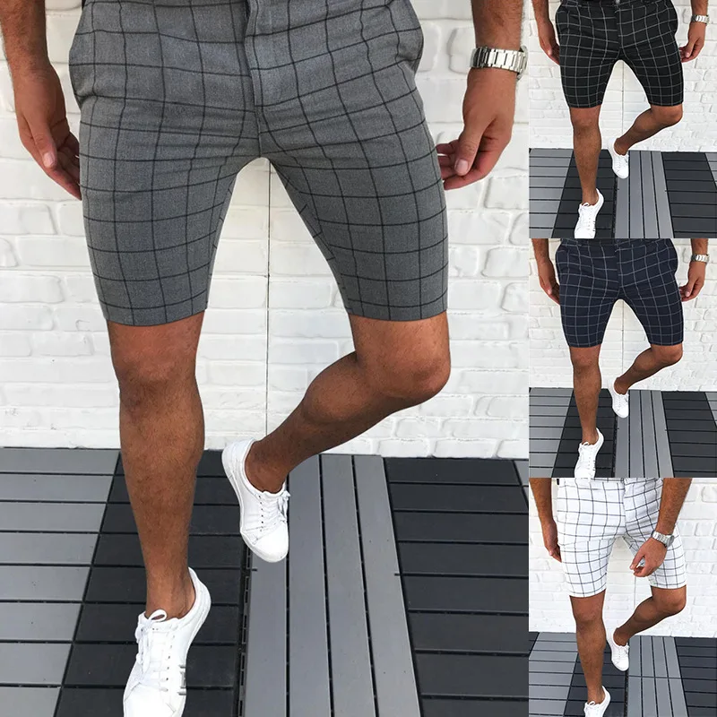 Mannen Casual Shorts Nieuwe Zomer Slim Stretch Herenmode Dunne Gedeelte Shorts Voor Mannen Business Dagelijks Om gaan Dragen Zwart Grijs