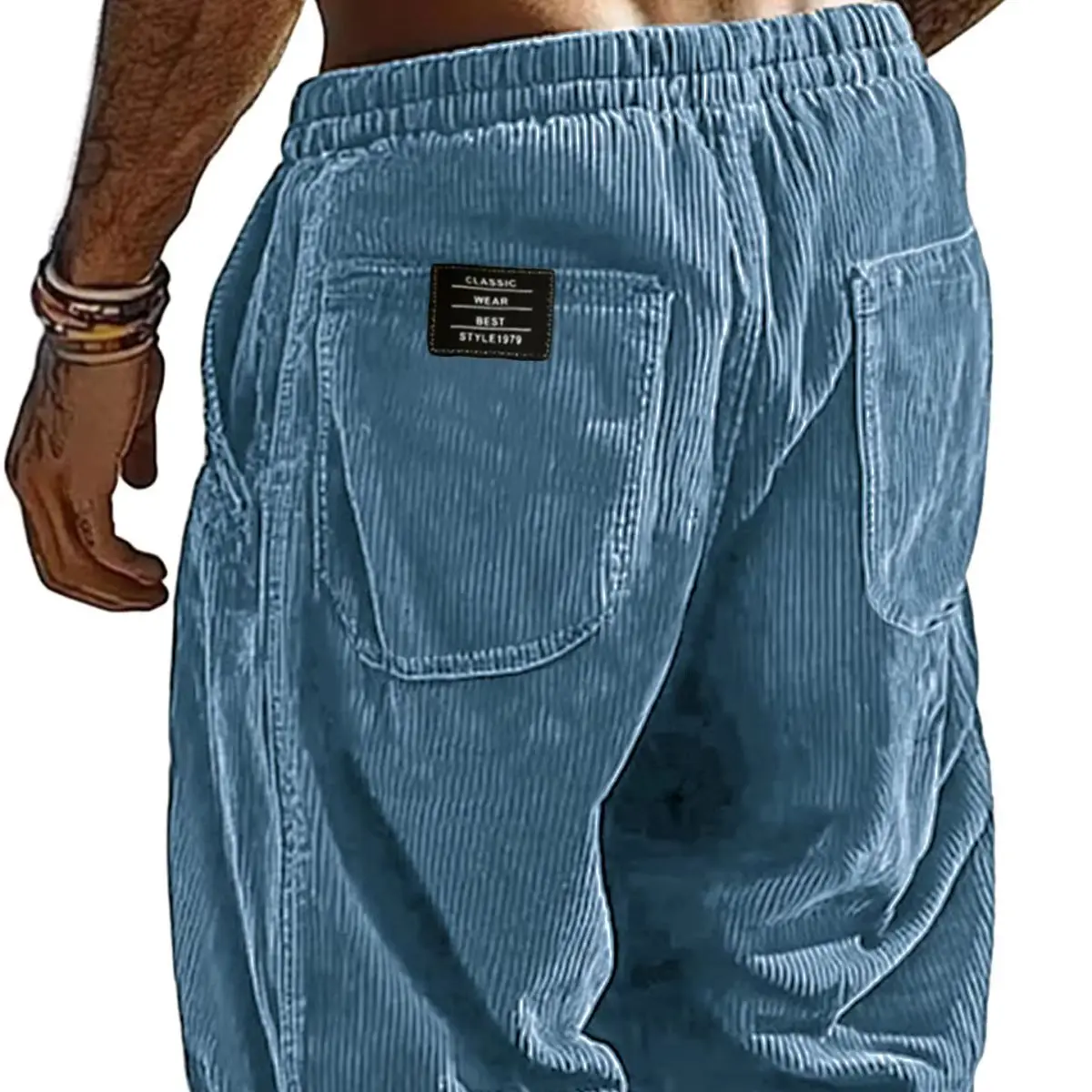 2026 Neue Herren Retro Cord-Freizeithosen Herren Mode Einfarbige Jogginghosen Harajuku Cord-Kurzhosen Neue Herrenbekleidung Roupas