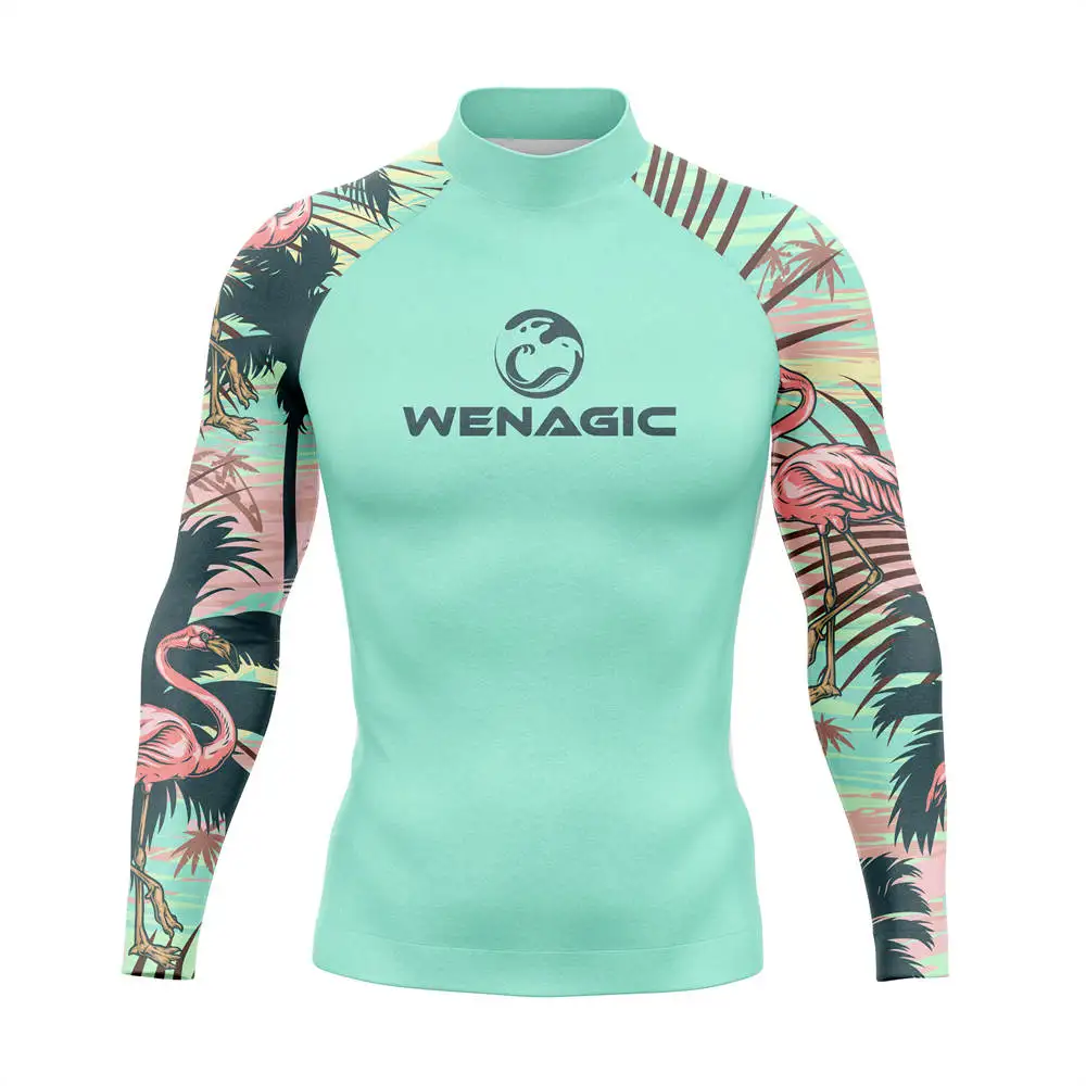 Men Swimming T-shirt Swimsuit Beach UV Protection Rash Guard Diving Swimwear Long Sleeve Surfing Suits Surf Clothes Rashguard