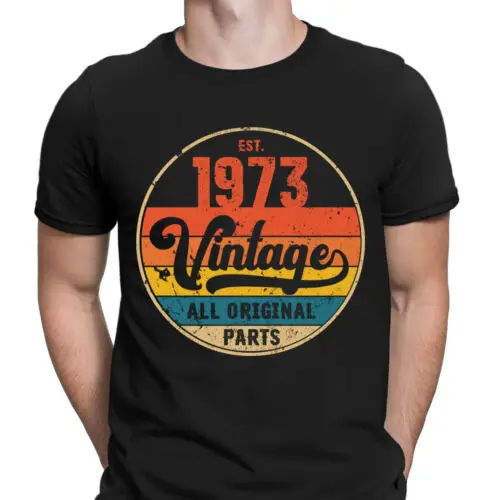 Camiseta vintage masculina, Todas as peças originais, 50th Birthday Gift, 1973 personalizada, # D