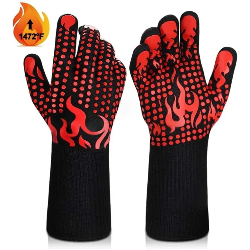High Temperature Resistant Gloves, Barbecue Microwave Oven, Oven Baking Silicone Heat Insulation and Anti-scalding Gloves