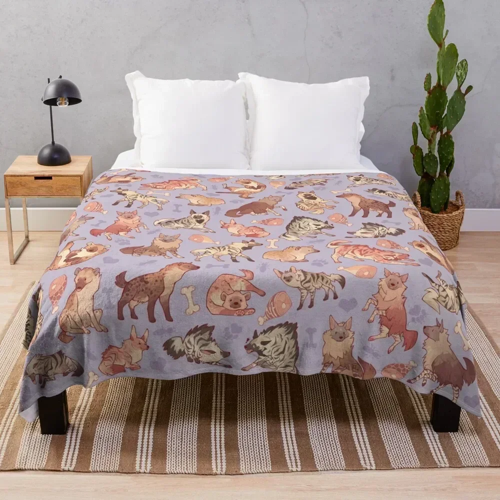 

Hyenas in lavender Throw Blanket No Pilling Soft Warm Blanket for Bed