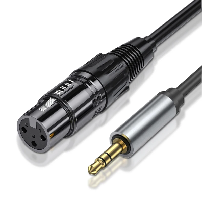 Jack da 3,5 mm a XLR Altoparlanti per microfono Cavo audio HiFi XLR femmina a 3,5 maschio Cavo per microfono Aux per amplificatore altoparlante per telefono computer