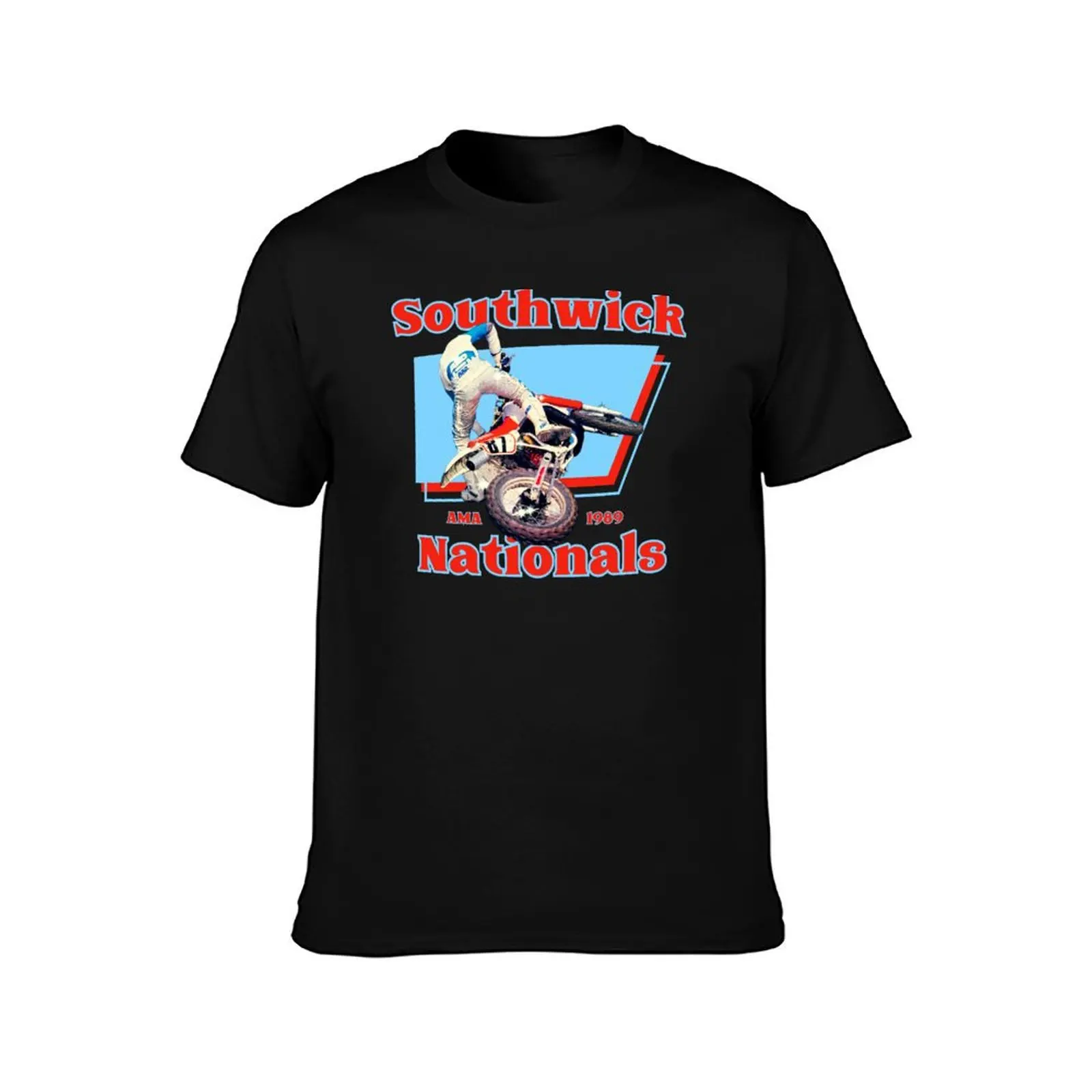 Motocross Nationals Southwick 1980's T-Shirt Basic Solid Tee for Daily Use T-Shirt