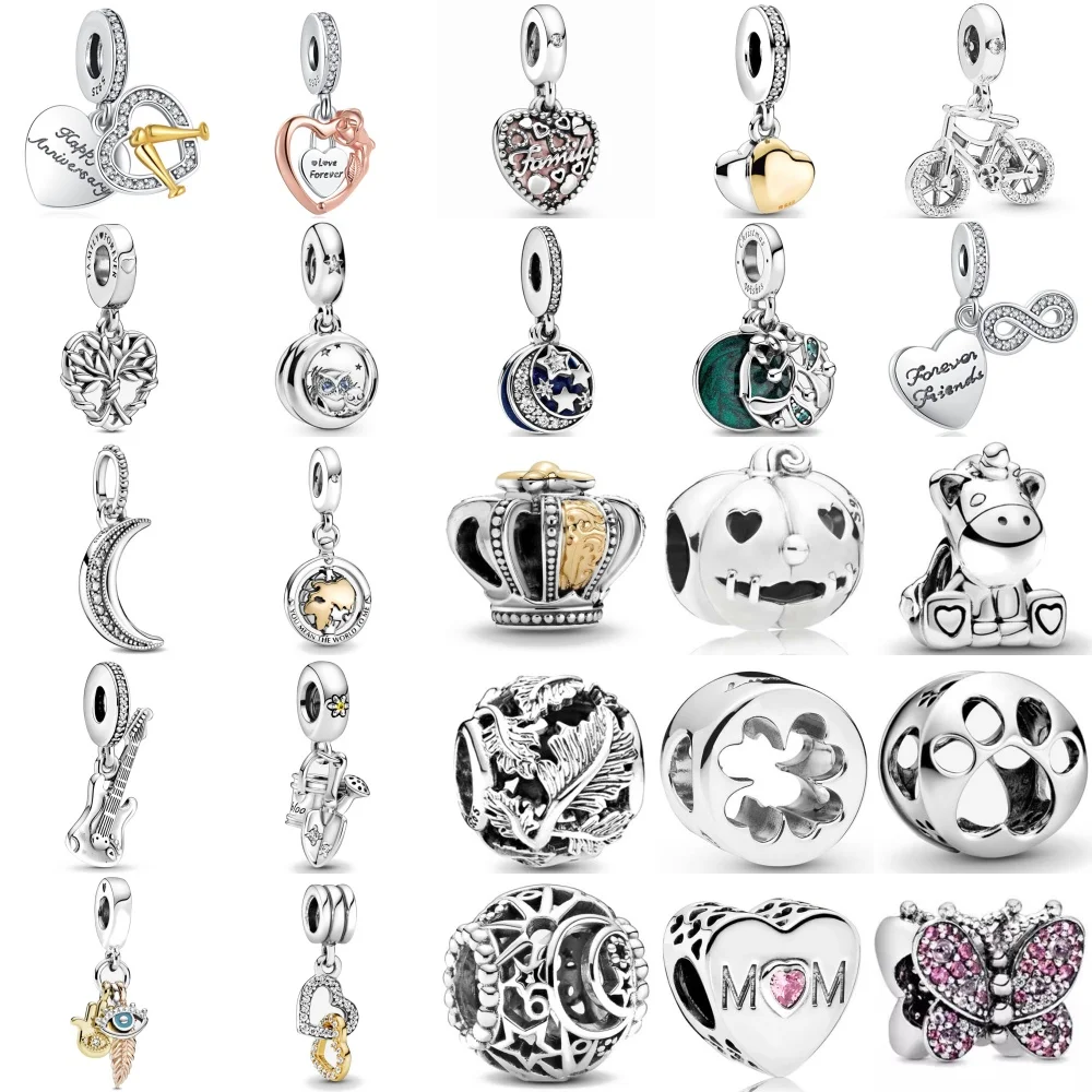 

Новинка 2023 года, серебро 925 пробы, бусины-бабочки, луна, подвеска для велосипеда, подходит для европейского оригинального браслета, женские изысканные ювелирные изделия своими руками