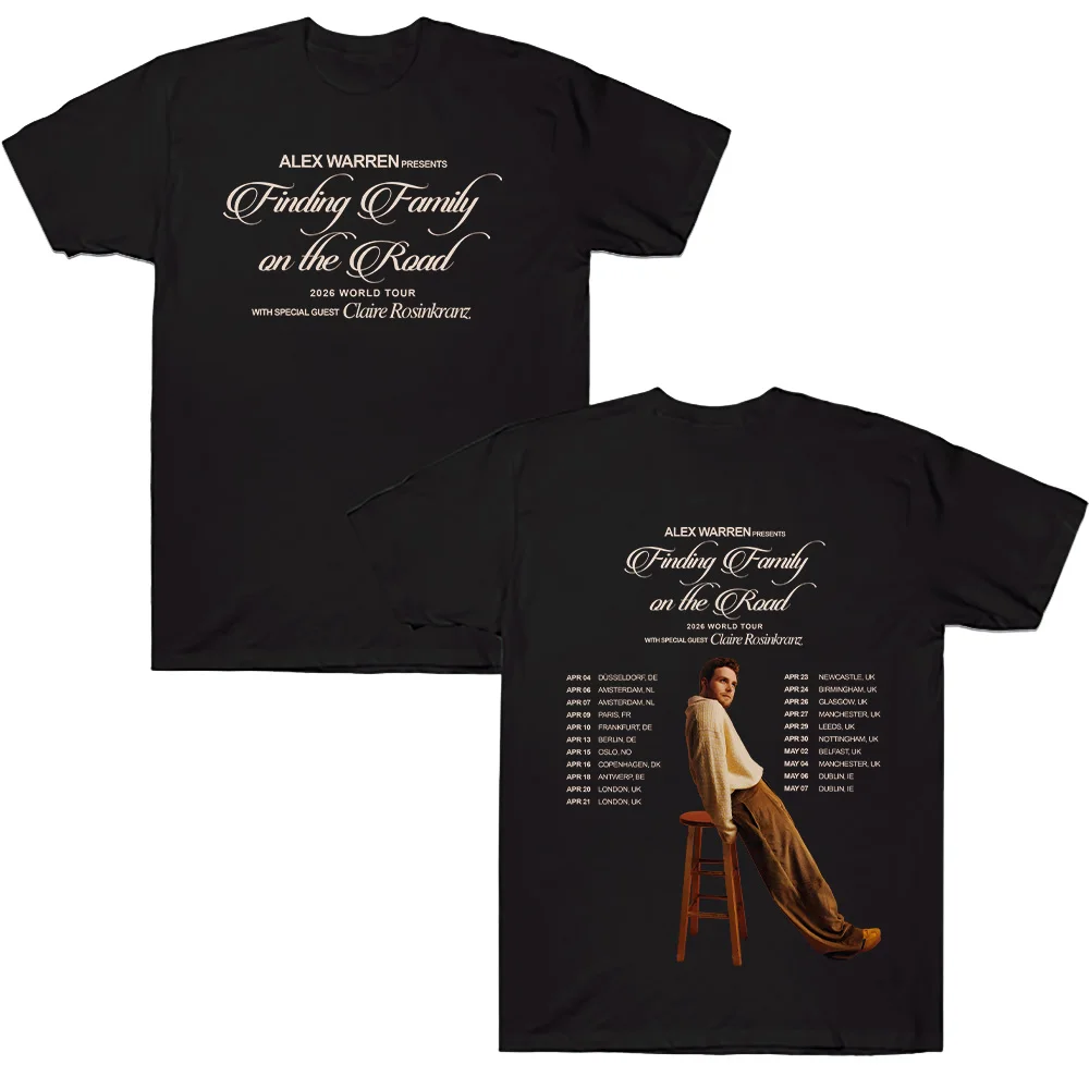 Alex Warren Finding Family on The Road T-shirts Concert Europe Tour T Shirt Men Women Hip Hop Short Sleeve Loose Cotton Top