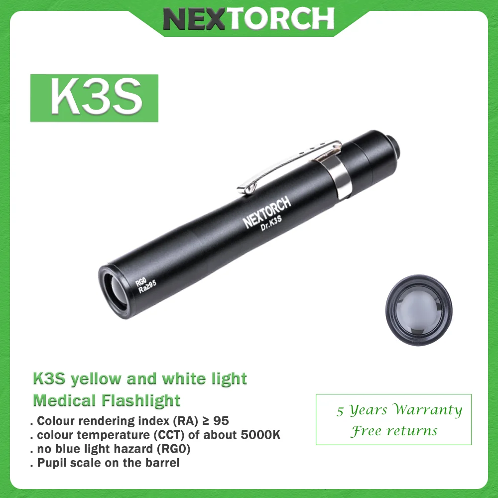 NEXTORCH Portable Penlight series, Medical flashlight with back clip, UV Penlight,  for nurses, pets, maintenance workers, EDC