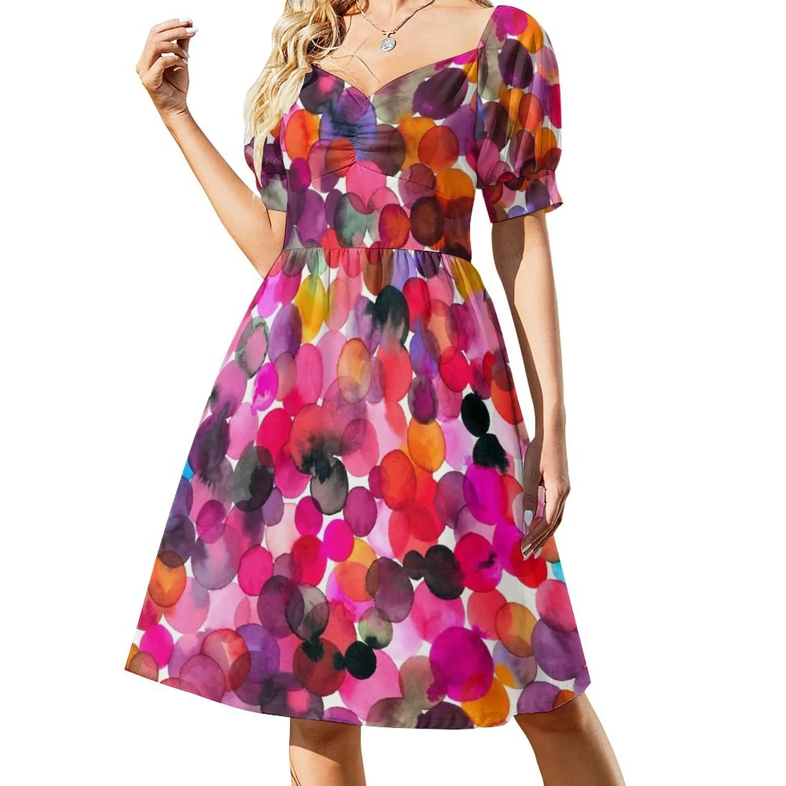 

Watercolor dots Short Sleeved Dress dresses for special events dresses for women 2025 Dress