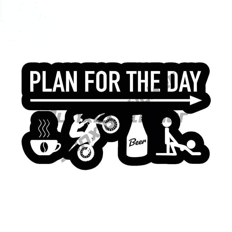 

For Plan for The Day Coffee Car Stickers Cartoon Sunscreen Decals Vinyl Car Wrap Bumper Simple Decor