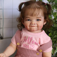 60cm 24inch Raya Lifelike Unfinished Reborn Doll kit painted Doll kit Doll parts with Curly Brown hair