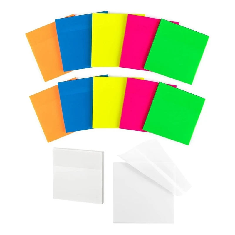 600 Sheets Transparent Sticky Notes,12Pad Clear Sticky Notes 3 X 3 Inches For Annotating Books, Waterproof Self-Adhesive