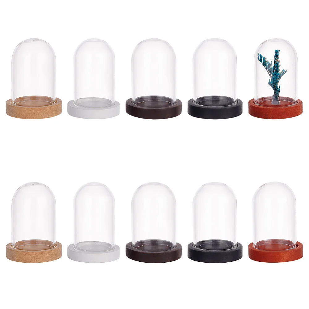 

PH 10pcs Glass Display Dome Cloche Display Bottles Bell Jar Display Dome with Cork Base Glass Decoration Bottles for Wedding