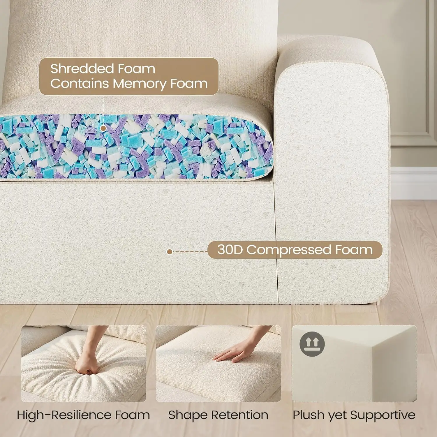 108-Inch Modular Cloud Sectional 8