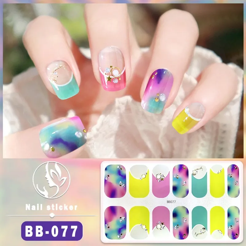 Flash Nail Oil Film Sticker Butterfly Flowers Plants High Quality Nail Stickers Spring Nail Art Decal Design Manicure Tool