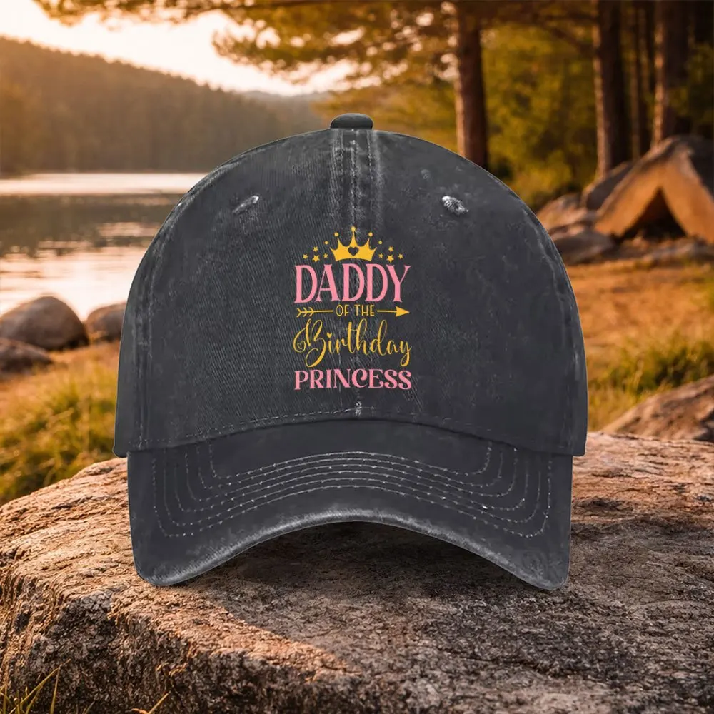 1pcs Unisex Duckbill Baseball Cap with Princess Lucky Star Dad Print - Washed Suitable for Golf, Casual Wear, Outdoor Activities
