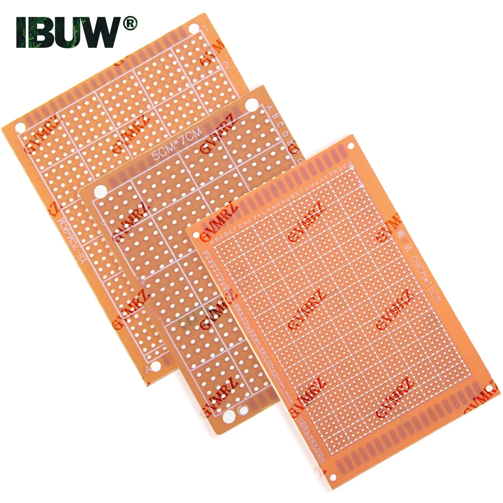 Image 6: Carte de prototype PCB phénolique universelle à trous traversants pour projets électroniques DIY