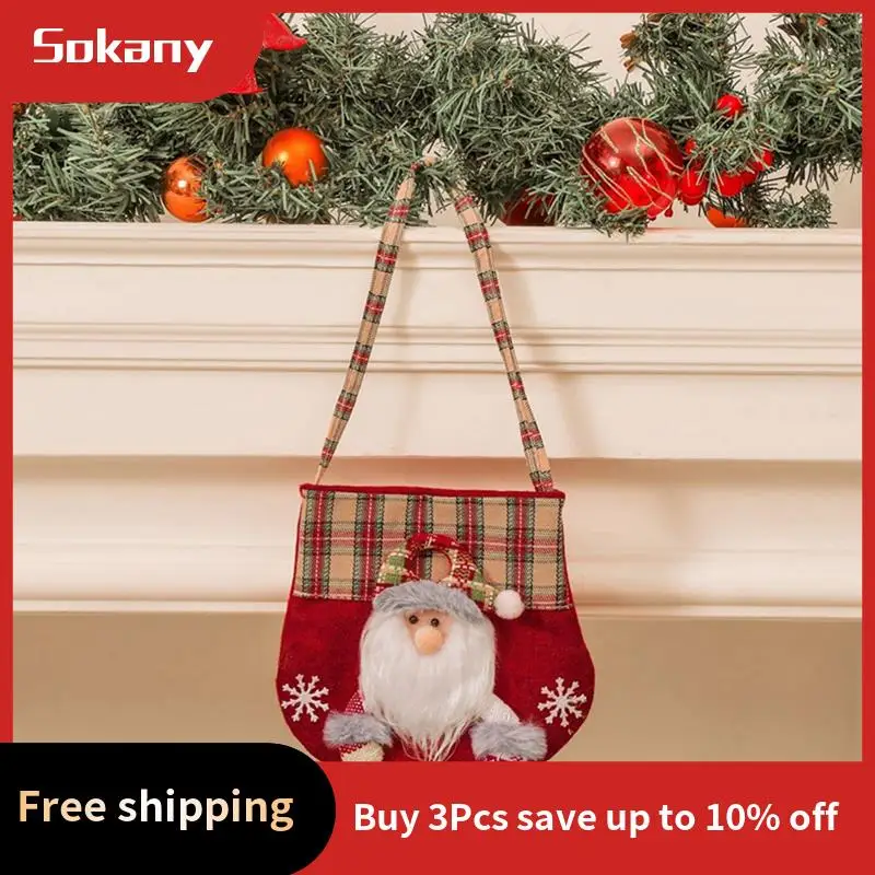 

A59E-Christmas -Bag Party Favor Bags Cartoon Christmas Handbag Party Xmas Holiday Gift Bags