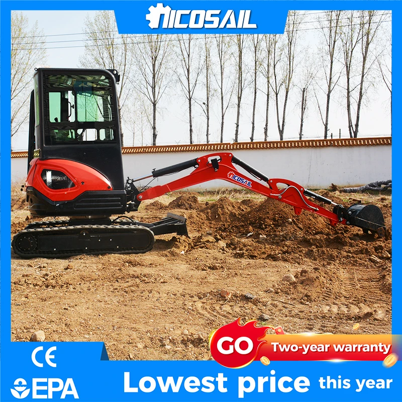

NICOSAIL OKW25U Small Mini Excavator 2.5 Ton CE EPA Customizable other Engine Compact Digger for Farm Garden