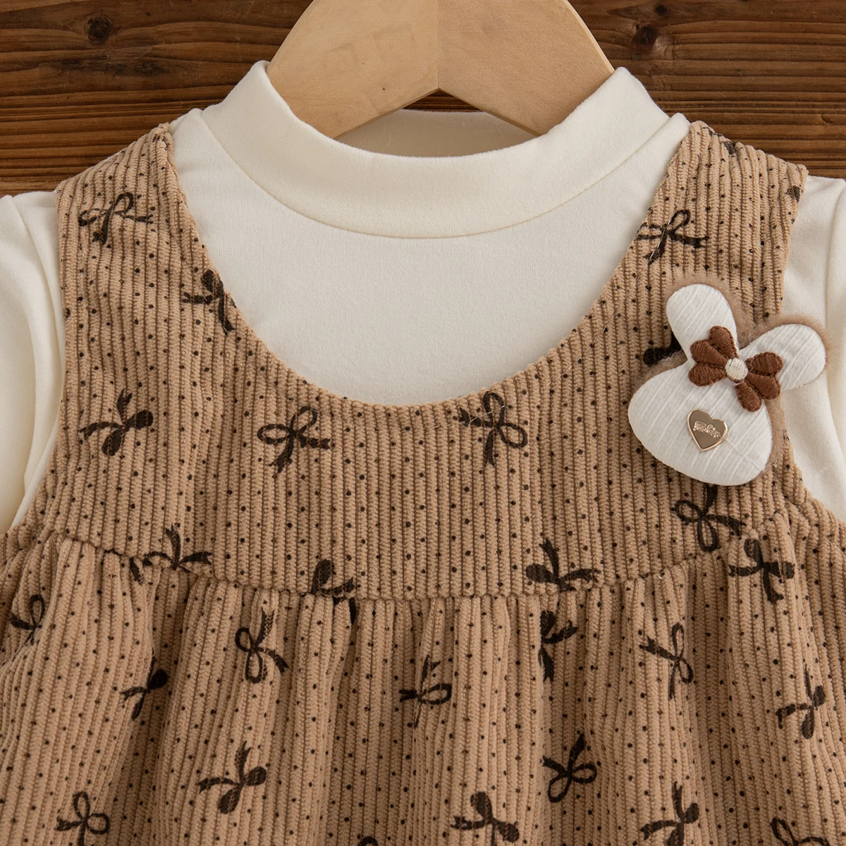 الفتيات اليومية عارضة اللعب زي ربيع الخريف لطيف القوس البولكا نقطة طباعة لينة فستان منسوج طفلة فستان بكم طويل