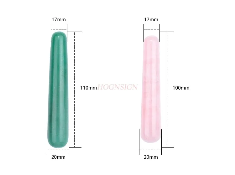 Pink crystal jade massage stick Meridian health equipment Beauty acupuncture pen Facial rolling tendon stick