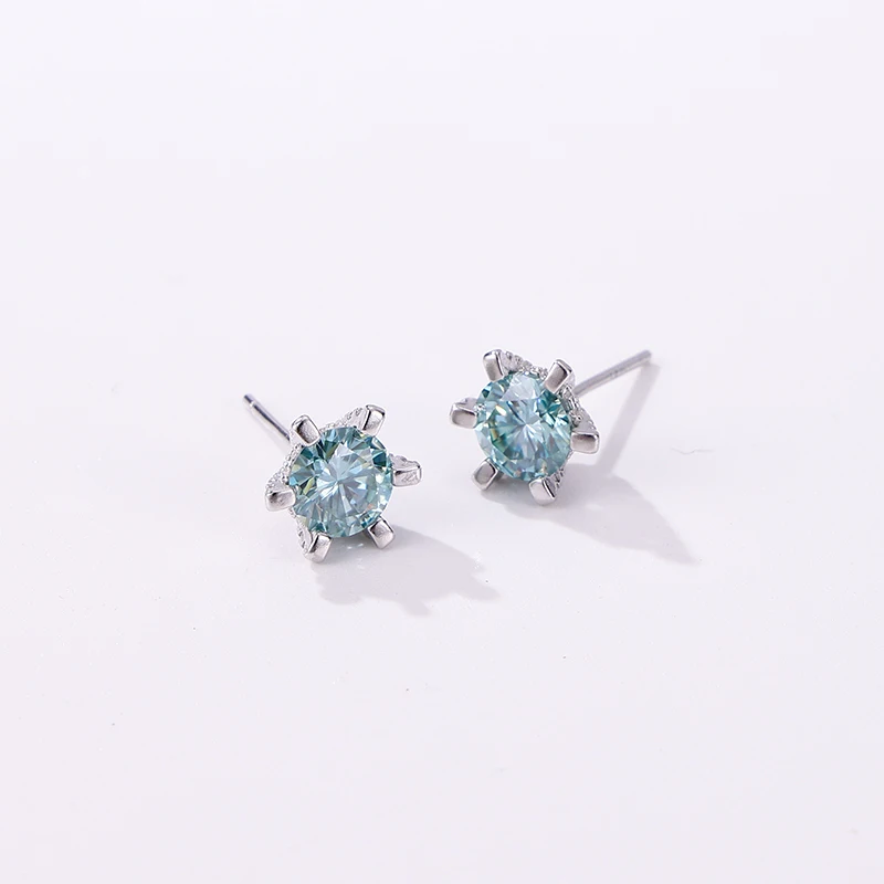 JoyceJelly S925 Silver Jewelry 1ct D Color VVS 3EX Cut Moissanite Earrings For Women Full Diamond Ear Studs Simple Daily Wearing