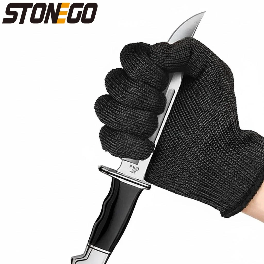 1 par de guantes de protección laboral anticorte seguridad autodefensa corte malla metálica carnicero transpirable