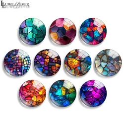 10mm 12mm 20mm 25mm 30mm 40mm 944 Stone Pattern Mix Round Glass Cabochon Flat Jewelry Finding 18mm Snap Button Charm Bracelet