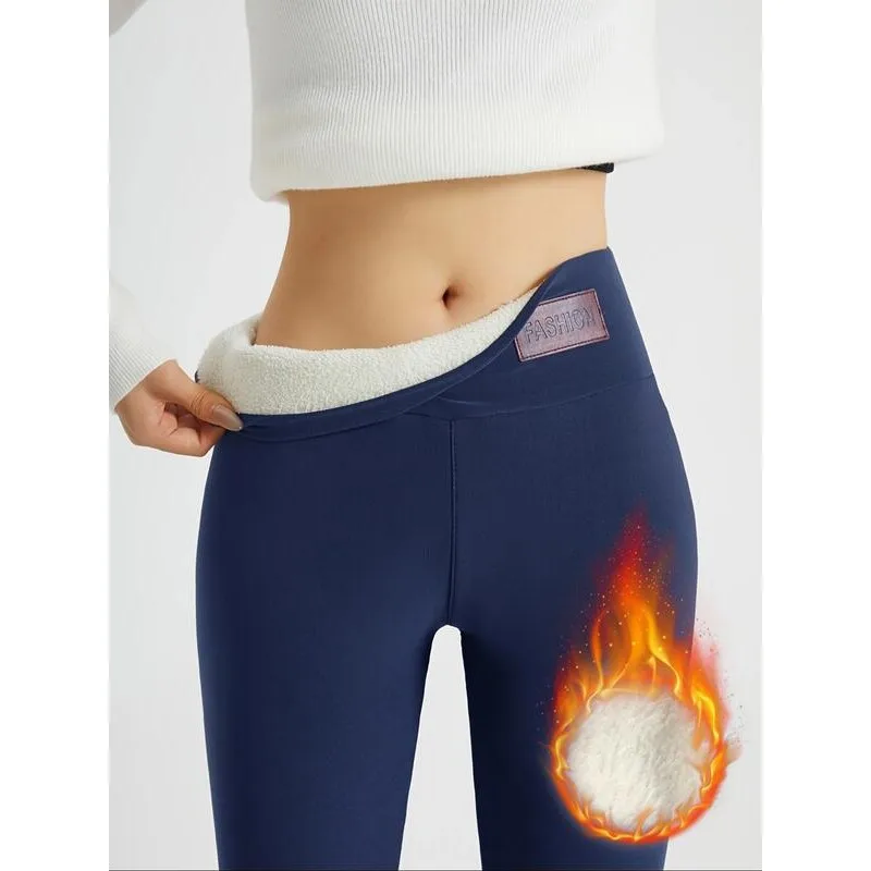 

Warm High Waist Leggings Women's Fashionable Base Layer Pants Comfortable Soft Material Neutral Style for All Seasons
