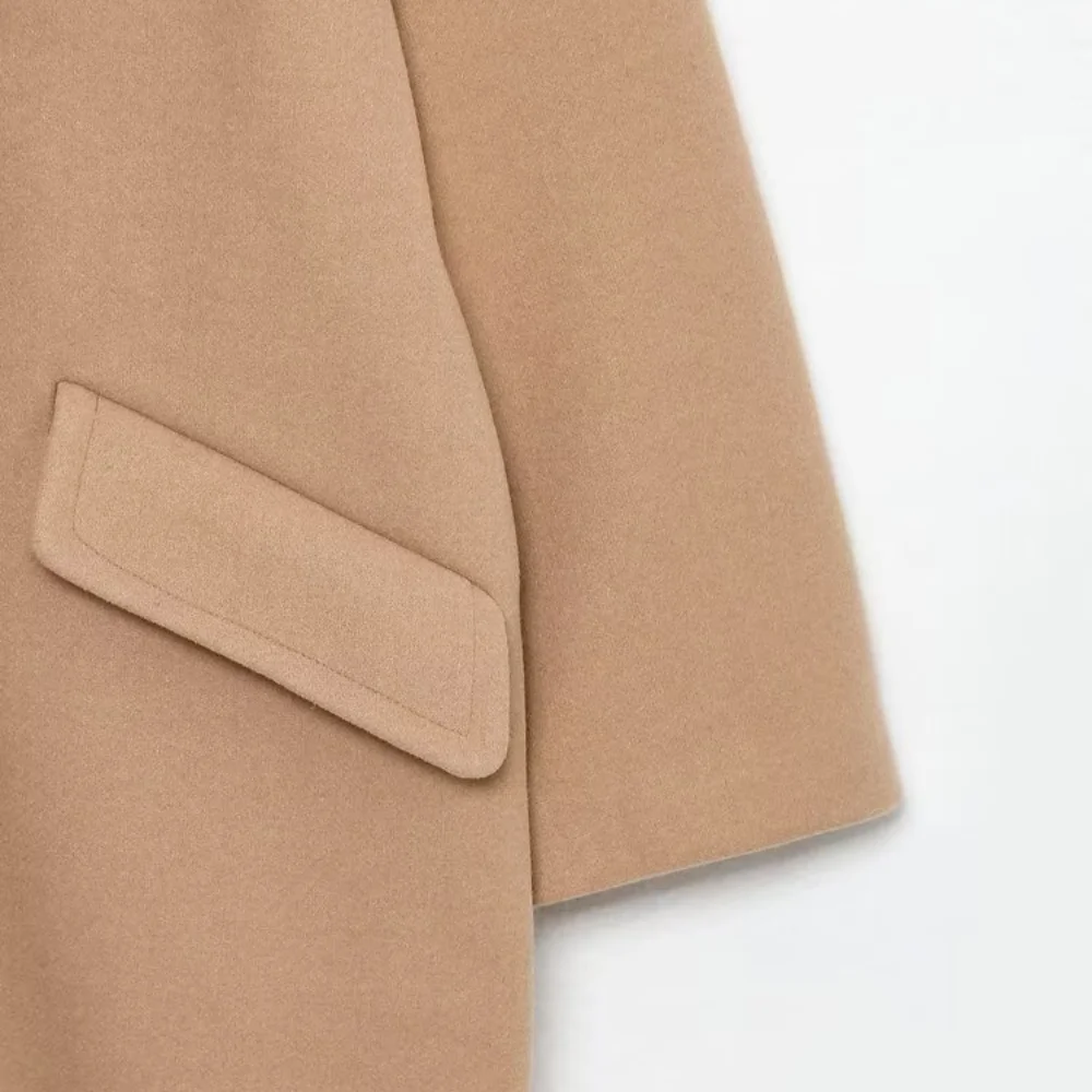 معطف نسائي فضفاض بياقة وأكمام طويلة وجيب بأزرار مزدوجة الصدر للخريف والشتاء معطف أنيق بنمط جديد #6