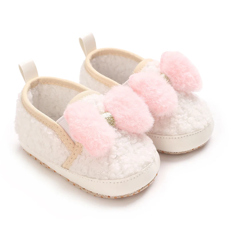 Super Cute Baby Winter Shoes Baby Girl Winter Warm Shoes Solid Fashion Toddler Cute Bow First Walkers Kid Shoes 0-18