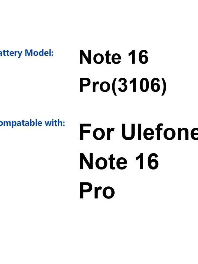 

Аккумулятор мобильного телефона емкостью 4400 мАч для Ulefone Note 16 Pro 3106, надежное питание