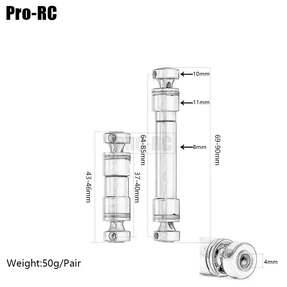 1Set Hard Steel 7250R Center Driveshafts & #7151X Front & Rear CVD Drive Shafts for 1/16 Traxxas E-Revo VXL SUMMIT SLASH RC Part