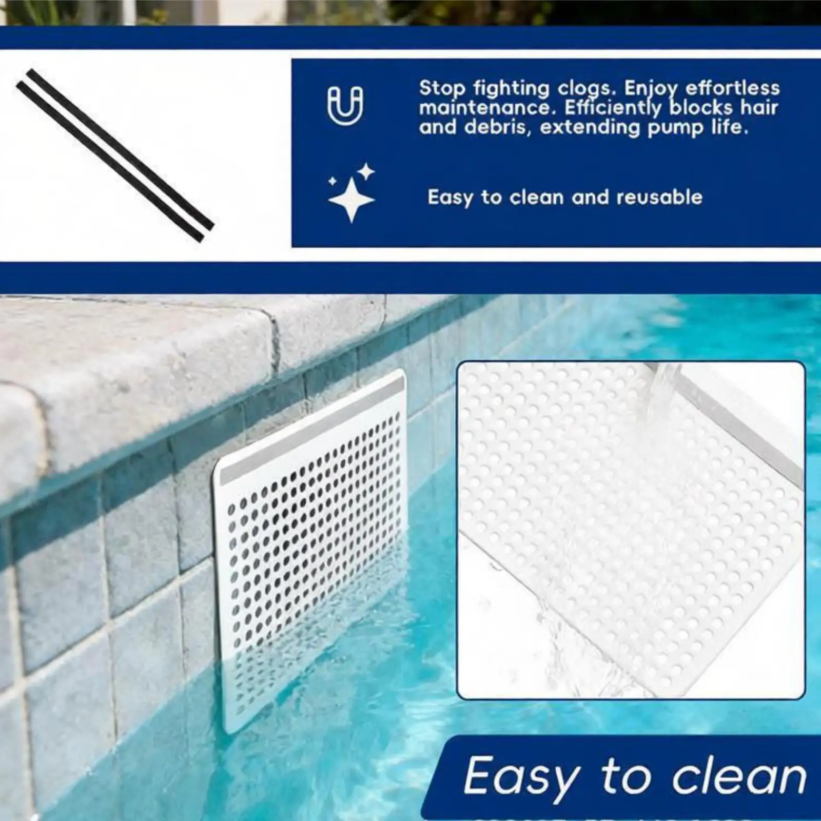 Pool Skimmer Guard White Easy Installation Attachment Catch Leaves Debris Accessories Saver Guard