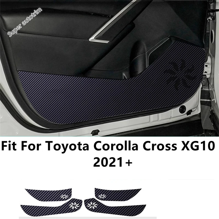 

Car Door Anti-Kick Pad Mat Side Film Carbon Fiber Look Stickers Interior Accessories For Toyota Corolla Cross XG10 2021 - 2024