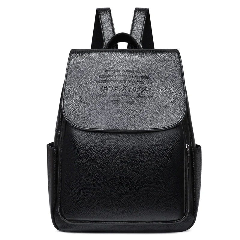 Bag female 2022 new fashion Korean backpack soft leather large capacity travel leisure backpack simple women's bag