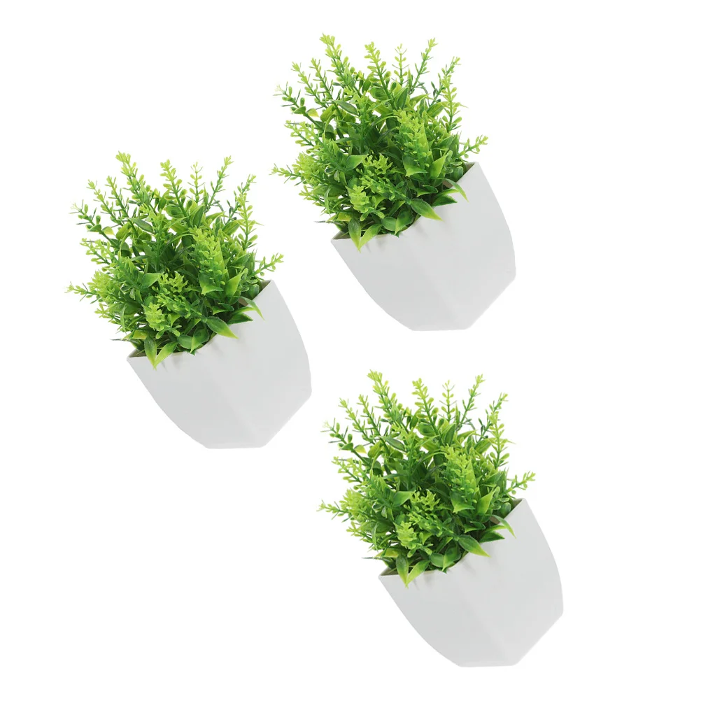 

3Pcs Artificial Lavender Bonsai Plants Realistic Fake Indoor Decor for Desk Shelf Bathroom Low Maintenance Greenery Home Office