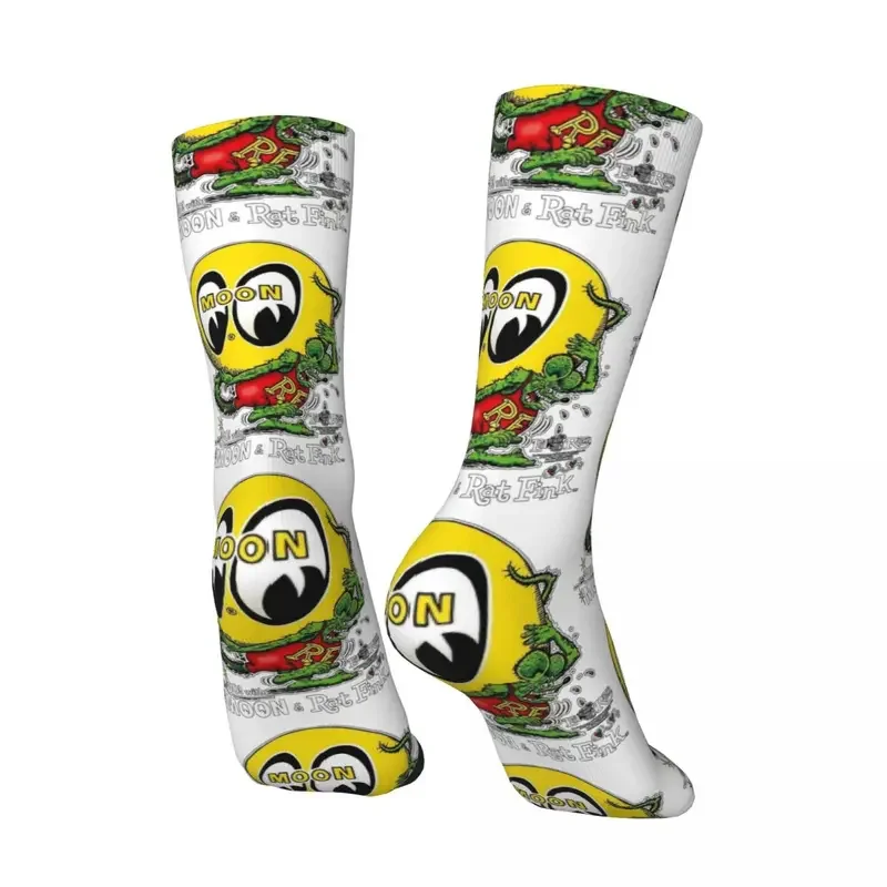 Mooneyes de cuello redondo-Calcetines para hombre y mujer, medias de ciclismo para primavera, verano, otoño e invierno, regalo, novedad