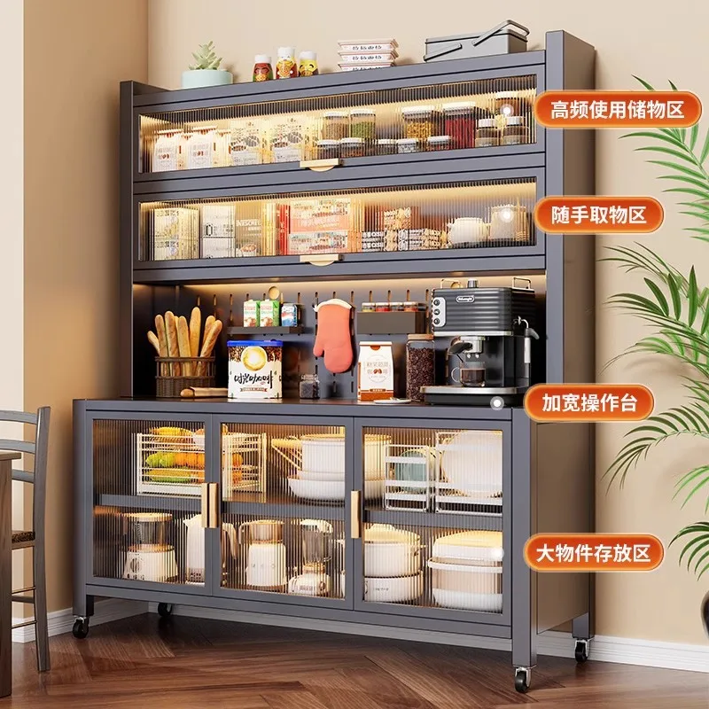 Microwave Oven Cabinet, Sintered Stone Storage Cabinet, Household Multi-layer Floor-standing Storage Cabinet, Dish Cabinet